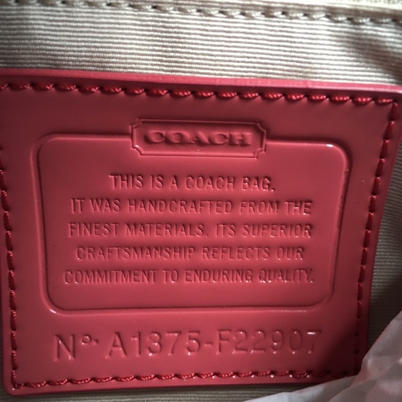 Coach Coral/Khaki Signature Stripe Mini Carryall